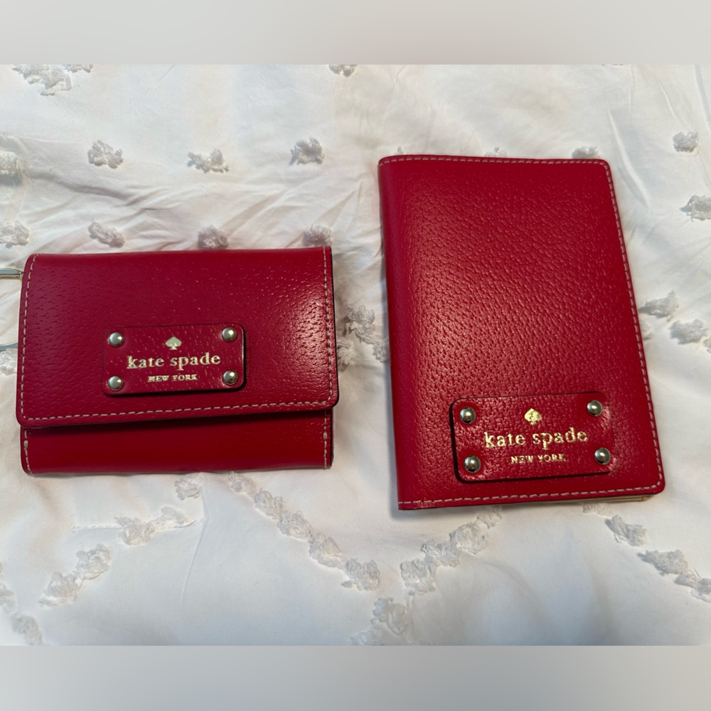 Kate Spade Cherry Red Wallet Duo - passport holder